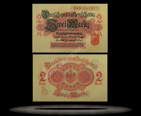 Germany Banknote, 2 Mark, 12.8.1914, P#53 MAIN