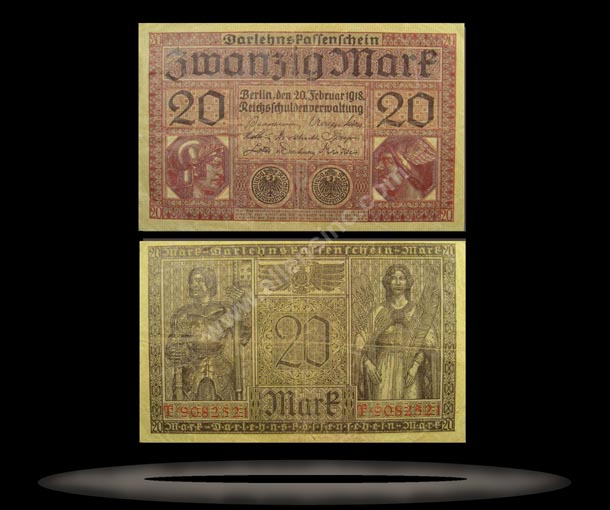 Germany Banknote, 20 Mark, 20.2.1918, P#57 MAIN