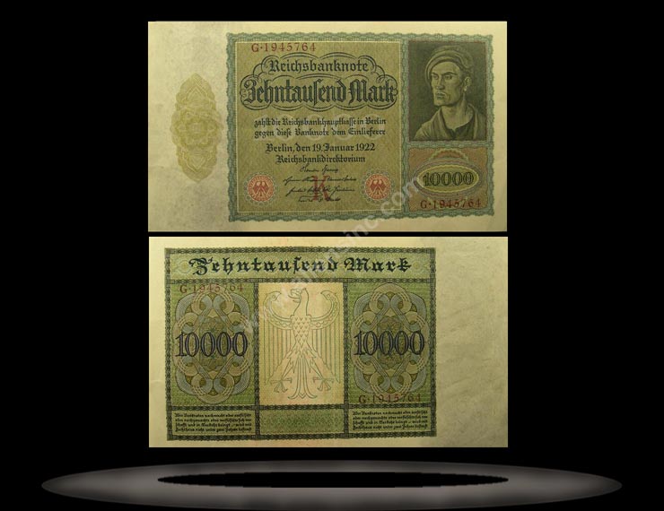 Germany Banknote, 10,000 Mark, 19.11.1922, P#70 MAIN