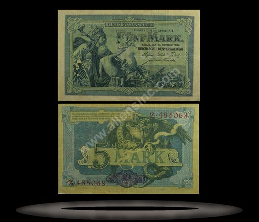 Germany Banknote, 5 Mark, 31.10.1904, P#8a MAIN