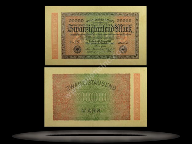 Germany Banknote, 20,000 Mark, 20.2.1923, P#85a MAIN