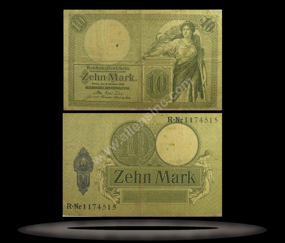 Germany Banknote, 10 Mark, 6.10.1906, P#9a MAIN