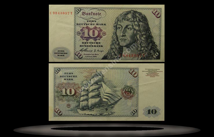 Germany, West Banknote, 10 Deutsche Mark, 2.1.1960, P#19a MAIN