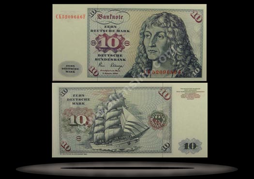 Germany, West Banknote, 10 Deutsche Mark, 2.1.1970, P#31a MAIN