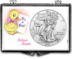 It's A Girl, Duck Motif, American Silver Eagle Gift Display THUMBNAIL
