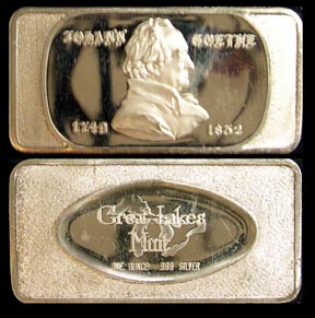 Johann Goethe 1749-1832' Art Bar by Great Lakes Mint. MAIN
