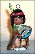 Pima Indian Drummer Boy Ornament, Goebel Figurine by Ted DeGrazia  #102200 MAIN