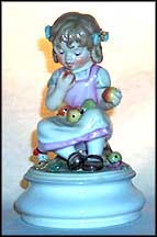 Girl Eating Apples, Goebel Lore Blumenkinder Figurine  #11271-15 MAIN