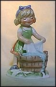 Girl Washing Clothes, Goebel Lore Blumenkinder Figurine  #11283-12 MAIN