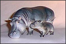Hippopotamus and Young (set of 2), Goebel Figurine  #305 MAIN
