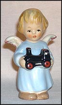 Angel Holding Toy Train, Goebel Figurine  #41237 MAIN