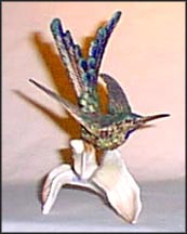 Hummingbird On Leaves, Goebel Figurine  #CV 109 MAIN