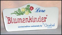 Blumenkinder Plaque , Goebel Lore Blumenkinder Figurine  #Lore238G MAIN