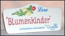 Blumenkinder Plaque, Goebel Lore Blumenkinder Figurine  #Lore238GV MAIN
