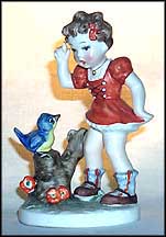 Girl With Bird On Stump, Goebel Figurine by Nasha  #Na18 MAIN