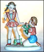 Boy With Flowers For Girl, Goebel Figurine by Nasha  #Na8 MAIN