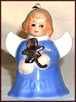 2001 Angel With Gingerbread - Blue, Goebel Angel Bell MAIN