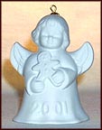 2001 Angel With Gingerbread - White, Goebel Angel Bell MAIN