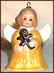 2001 Angel With Gingerbread - Yellow, Goebel Angel Bell MAIN