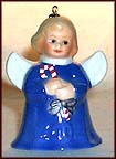 2002 Angel With Candy Cane - Blue, Goebel Angel Bell MAIN