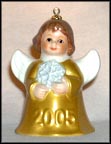2005 Angel With Snowflake - Gold, Goebel Angel Bell MAIN