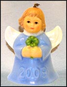 2009 Angel With Shamrock - Light Blue, Goebel Angel Bell MAIN
