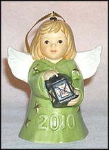 2010 Angel With Lantern - Green, Goebel Angel Bell MAIN