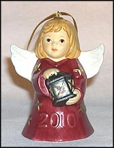 2010 Angel With Lantern - Burgundy, Goebel Angel Bell MAIN