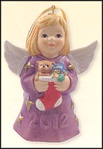 2012 Angel With Stocking - Purple, Goebel Angel Bell MAIN