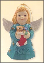 2012 Angel With Stocking - Turquoise, Goebel Angel Bell MAIN
