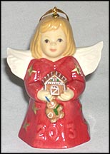 2013 Angel With Gingerbread House - Red, Goebel Angel Bell MAIN