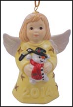 2014 Angel With Snowman - Vanilla, Goebel Angel Bell MAIN