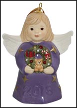 2018 Angel With Wreath - Indigo, Goebel Angel Bell MAIN