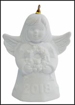2018 Angel With Wreath - White, Goebel Angel Bell MAIN