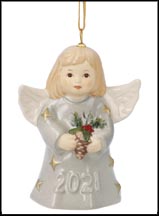 2021 Angel With Pine Cone - Glacier Gray, Goebel Angel Bell MAIN