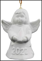 2022 Angel With Christmas Tree - White, Goebel Angel Bell MAIN