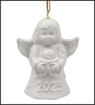 2025 Angel With Gingerbread Man - White, Goebel Angel Bell MAIN