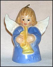 1985 Angel With Trumpet - Blue, Goebel Angel Bell MAIN