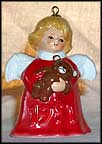 1991 Angel With Teddy Bear - Red, Goebel Angel Bell MAIN