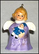 1994 Angel With Doll - Lilac, Goebel Angel Bell MAIN