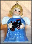 1995 Angel With Toy Train - Blue, Goebel Angel Bell MAIN