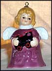 1995 Angel With Toy Train - Purple, Goebel Angel Bell MAIN