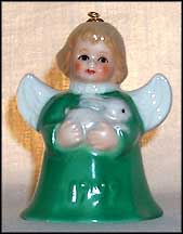 1999 Angel With Bunny - Green, Goebel Angel Bell MAIN
