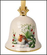 2023 Bird and Flowers, Goebel Annual Christmas Bell Ornament MAIN