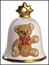 1987 Teddy Bear, Goebel Annual Christmas Bell Ornament MAIN