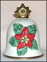 1988 Poinsettia, Goebel Annual Christmas Bell Ornament MAIN