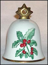 1990 Holly, Goebel Annual Christmas Bell Ornament MAIN