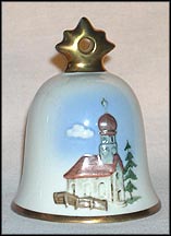 1993 Chapel, Goebel Annual Christmas Bell Ornament MAIN