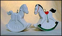 1987 Rocking Horse white, Goebel Annual Christmas Ornament MAIN