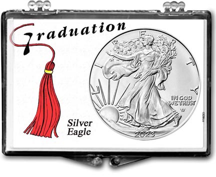 Graduation Tassle American Silver Eagle Gift Display LARGE